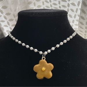 Handmade Beaded Flower Necklace